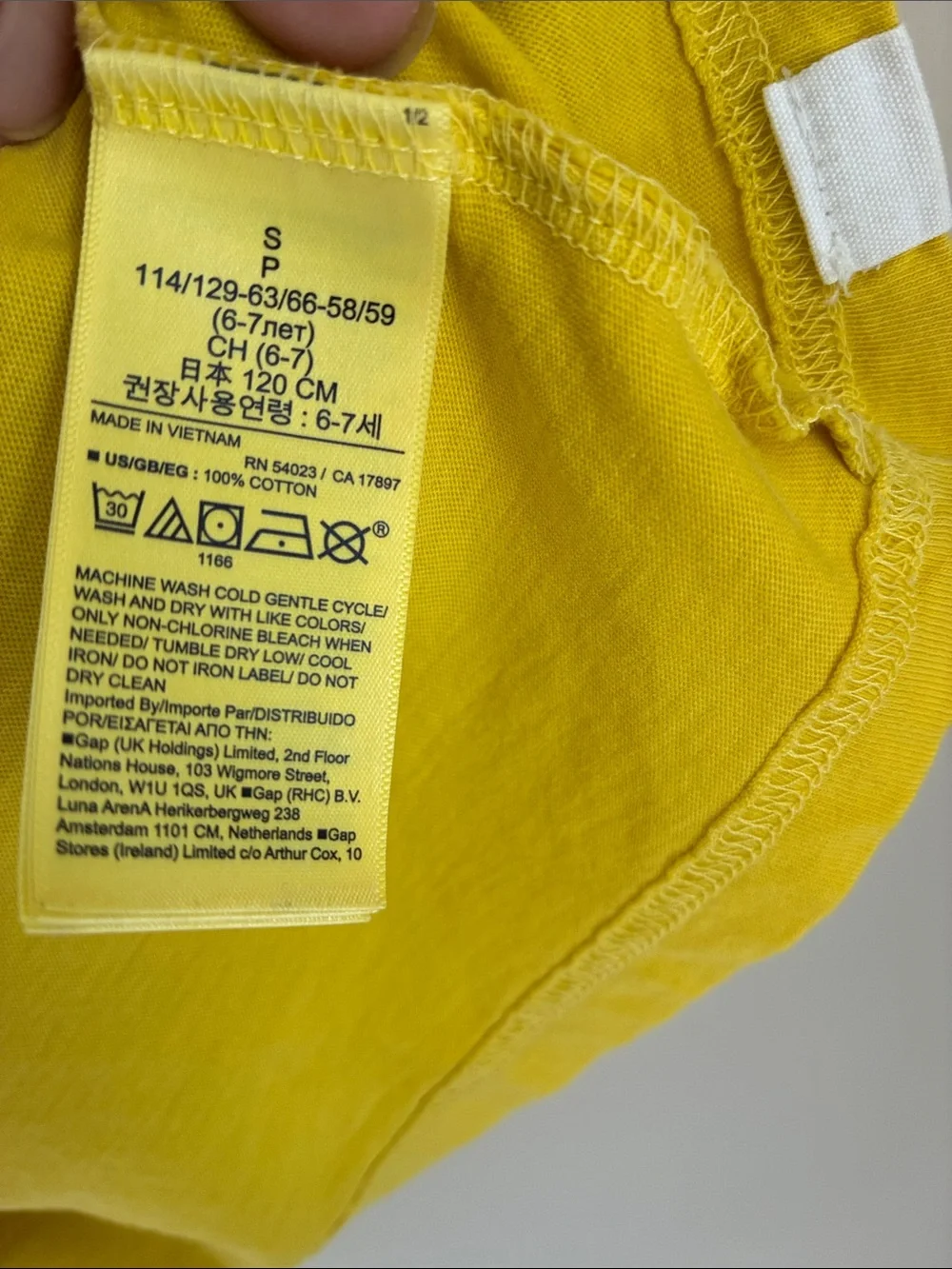 GAP Bright Yellow Short Sleeve Henley Tee